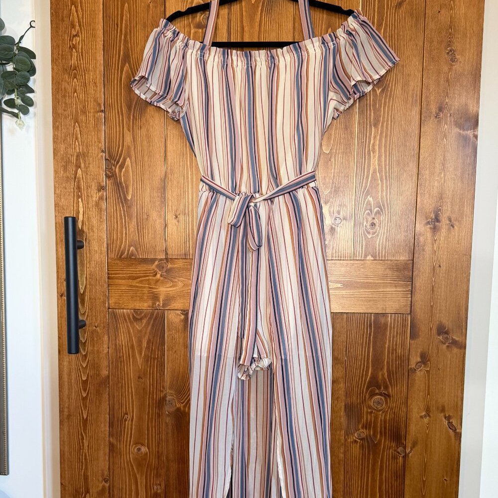 Lily Rose Striped Y2K Romper – Size M